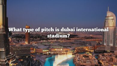 What type of pitch is dubai international stadium?