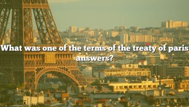 What was one of the terms of the treaty of paris answers?