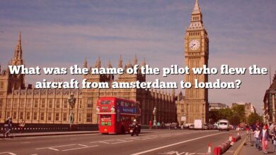 What was the name of the pilot who flew the aircraft from amsterdam to london?