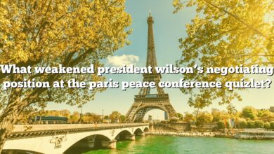 What weakened president wilson’s negotiating position at the paris peace conference quizlet?