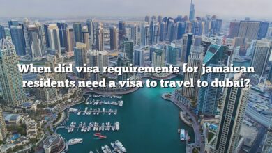 When did visa requirements for jamaican residents need a visa to travel to dubai?