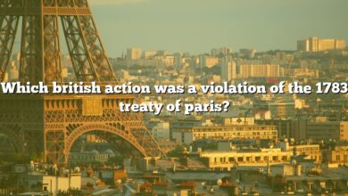 Which british action was a violation of the 1783 treaty of paris?