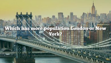 Which has more population London or New York?