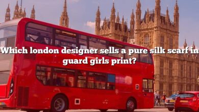 Which london designer sells a pure silk scarf in guard girls print?