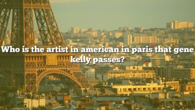 Who is the artist in american in paris that gene kelly passes?