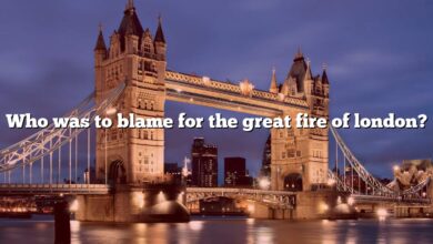Who was to blame for the great fire of london?