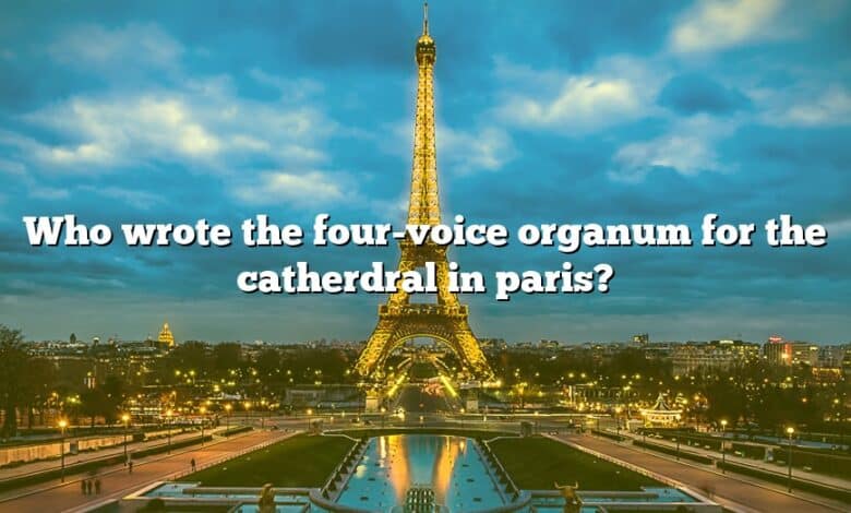 Who wrote the four-voice organum for the catherdral in paris?