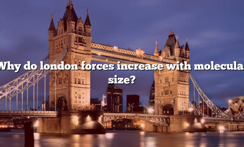 Why do london forces increase with molecular size?