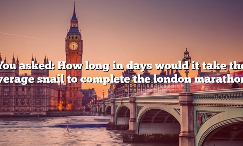 You asked: How long in days would it take the average snail to complete the london marathon?