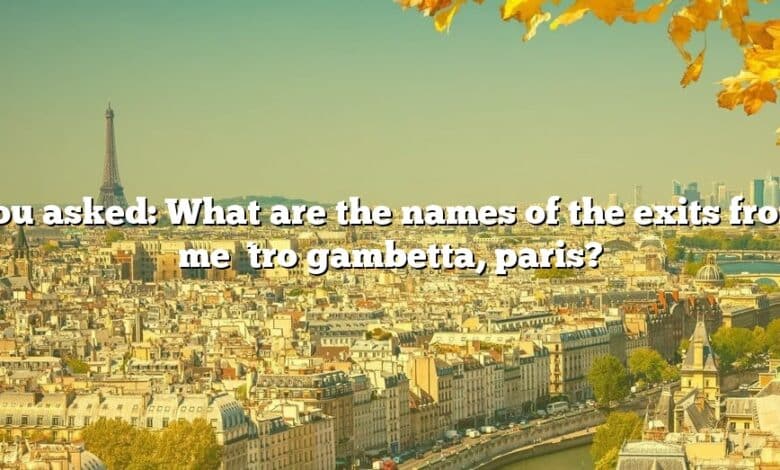 You asked: What are the names of the exits from métro gambetta, paris?