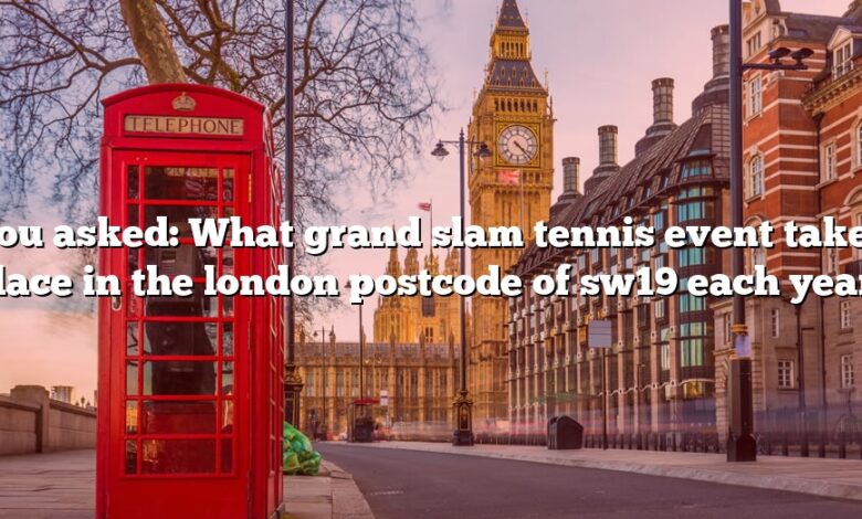 You asked: What grand slam tennis event takes place in the london postcode of sw19 each year?