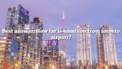 Best answer: How far is hamilton from toronto airport?