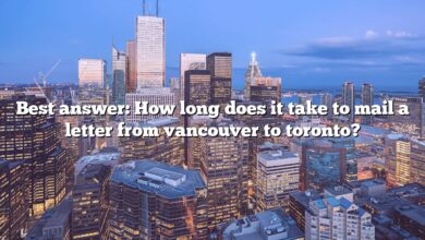 Best answer: How long does it take to mail a letter from vancouver to toronto?