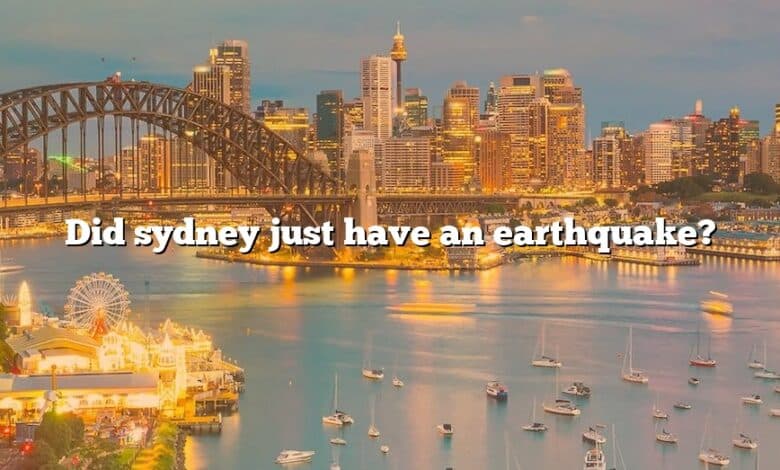 Did sydney just have an earthquake?