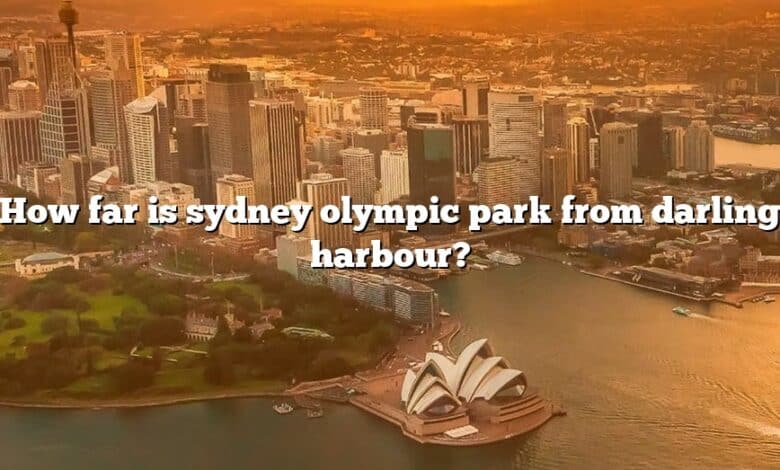 How far is sydney olympic park from darling harbour?