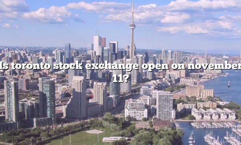 Is toronto stock exchange open on november 11?