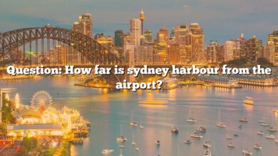 Question: How far is sydney harbour from the airport?