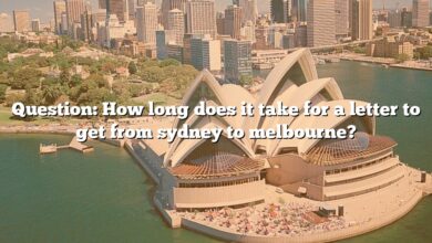 Question: How long does it take for a letter to get from sydney to melbourne?