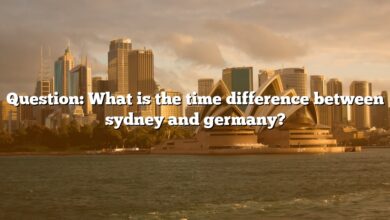 Question: What is the time difference between sydney and germany?
