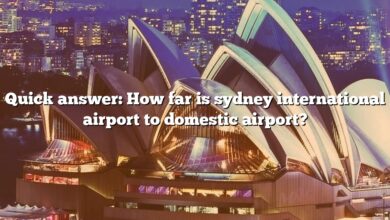 Quick answer: How far is sydney international airport to domestic airport?