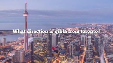What direction is qibla from toronto?