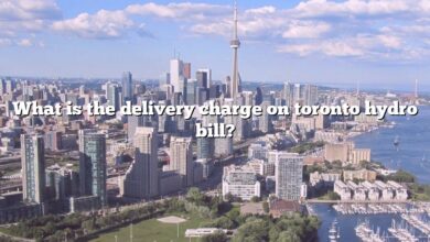 What is the delivery charge on toronto hydro bill?
