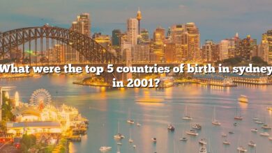What were the top 5 countries of birth in sydney in 2001?